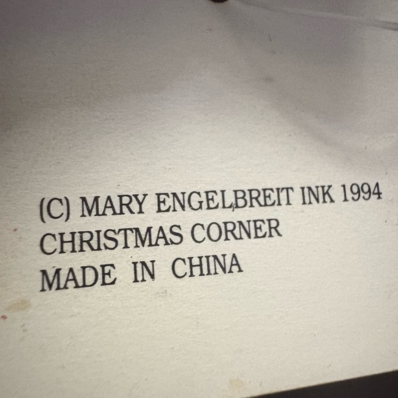 Vintage rare Mary Engelbreit 3d clay handmade Yellow and Black Heart Ornament - Picture 6 of 6